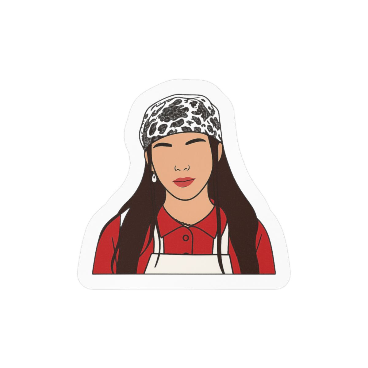 Young Miko Portrait Sticker | Bold Vinyl Decal