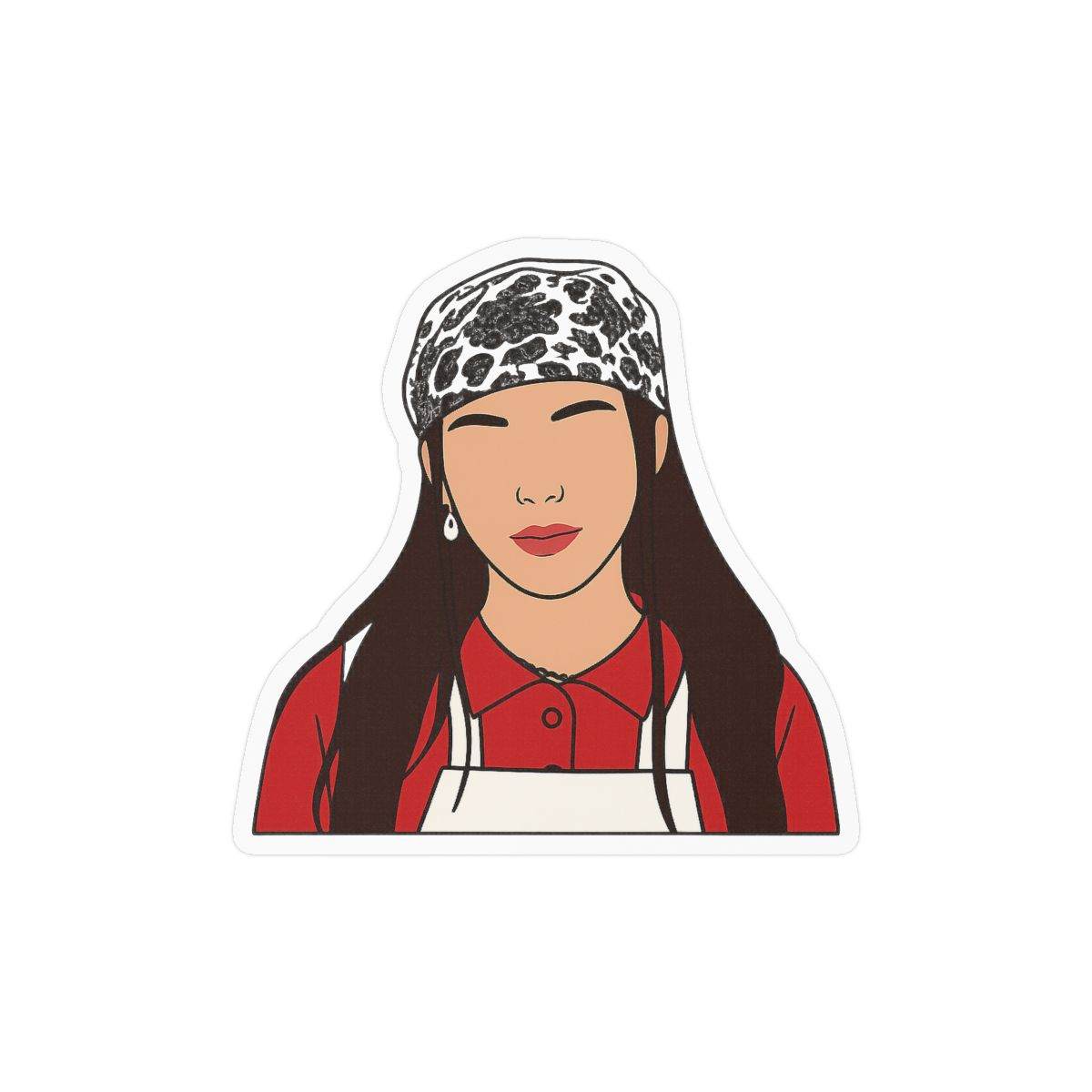 Young Miko Portrait Sticker | Bold Vinyl Decal