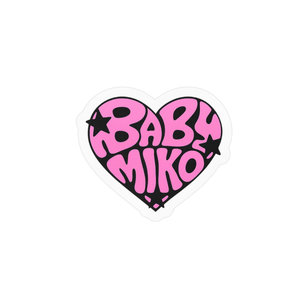 Cute Baby Miko Heart Sticker | Adorable Vinyl Decal
