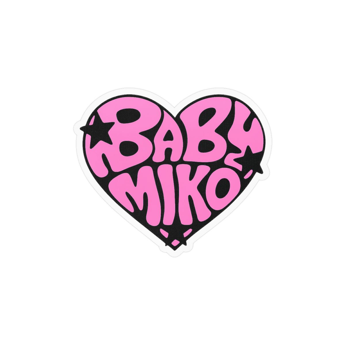 Cute Baby Miko Heart Sticker | Adorable Vinyl Decal