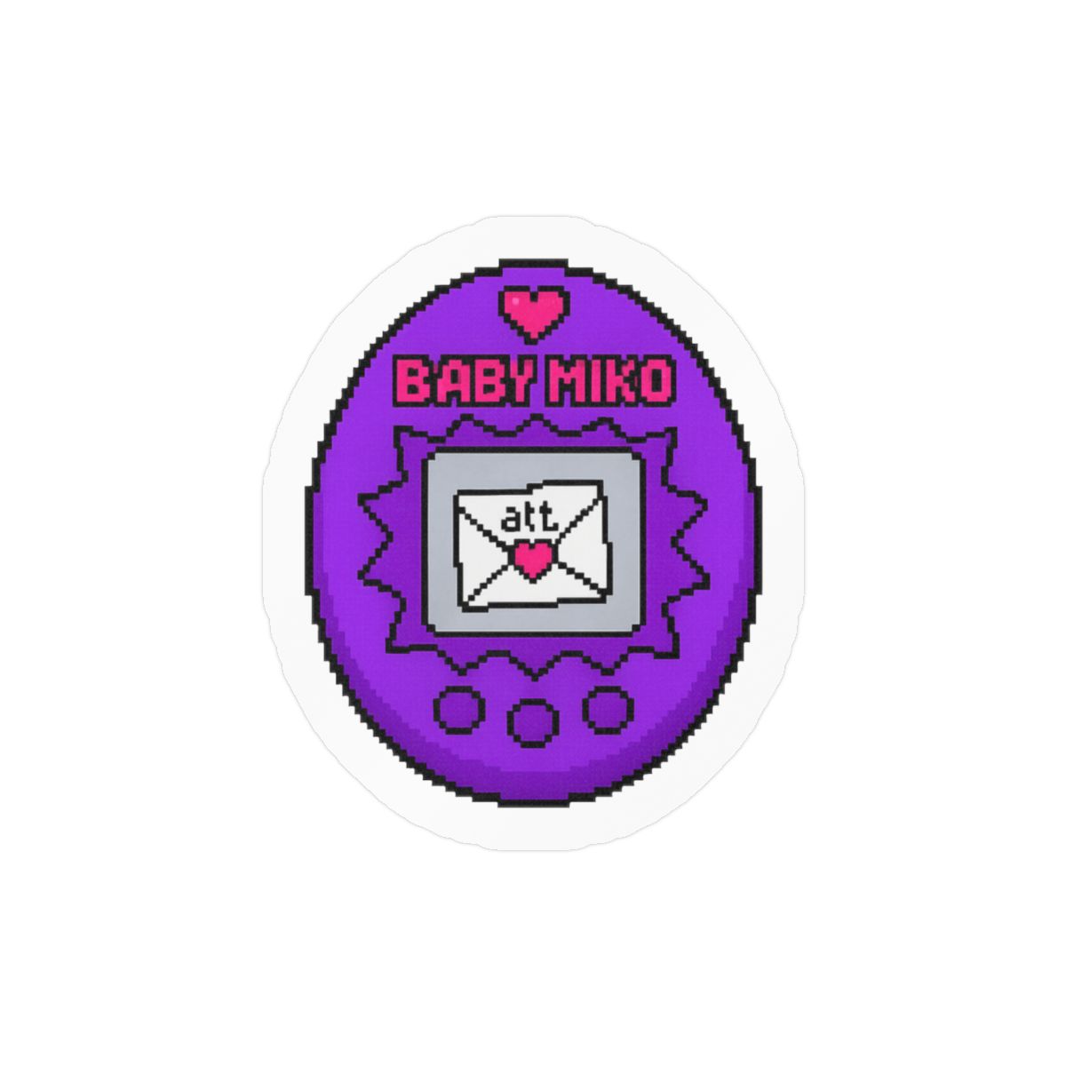 Young Miko Tamagotchi Pixel Art Sticker | Cute Retro Decal