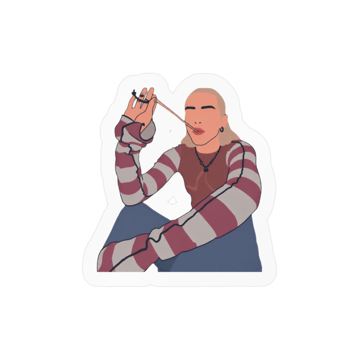 Young Miko Bold Illustration Vinyl Sticker | Rap Fandom Decal